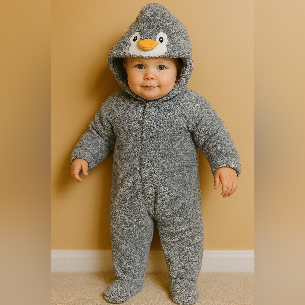 Koala Baby cozy Penguin Hooded Snowsuit blue & white Kids Baby